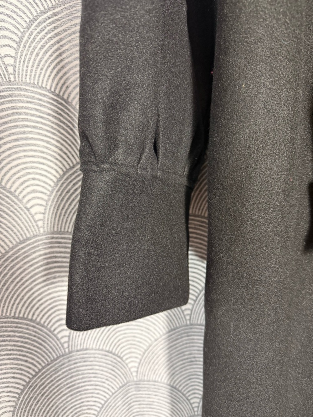 Black Long-Sleeve Ruffle-Front Coat - Picture 5 of 10